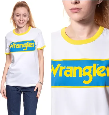 Immagine prodotto di WRANGLER Donna, Maglietta B&Y RINGER TEE, XS, Bianco, sport, tshirt, camicia