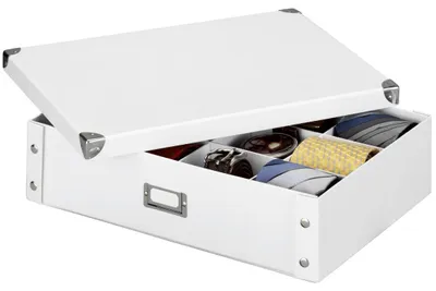 Produktbild von Zeller Krawatten-/Gürtelbox, Pappe, weiß 44,5x31,5x11