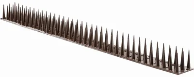 Obrázek produktu pro Hroty proti ptákům a holubům – plastová lišta – 3,5 x 51 cm – ochrana proti holubům – na zábradlí a okenní parapety – hnědá