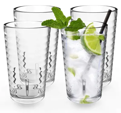 Obrázok produktu pre Sada 4 akrylových pohárov na nápoje, objem 350 ml, vhodné do umývačky