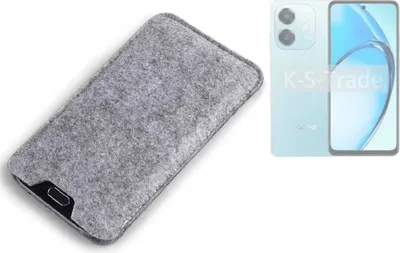 Produktbild von K-S-Trade Filz Handyhülle kompatibel mit Oppo A20 Schutzhülle Filztasche Filz Tasche Case Sleeve Handy Hülle Filzhülle grau