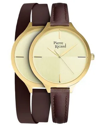 Zdjęcie produktu dla Zegarek damski Pierre Ricaud P22005.1B11LQ-SET złoty