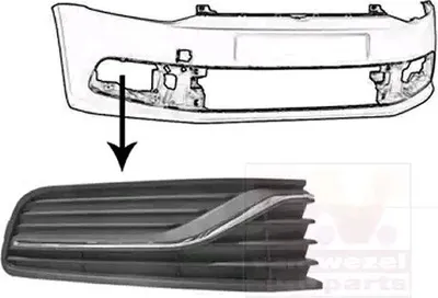 Produktbild von VAN WEZEL Lüftungsgitter Grill Stoßfänger für VW Polo Schrägheck (6R1, 6C1) Chrom