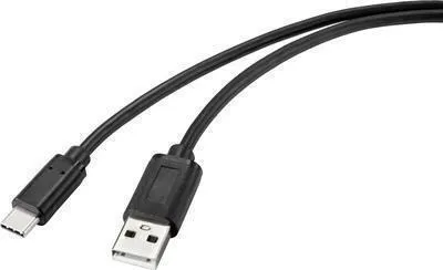 Obrázok produktu pre Renkforce USB kábel USB 2.0 USB-C™ konektor, USB-A konektor 1,00 m čierny s antimikrobiálnym povrchom (RF-4699378)