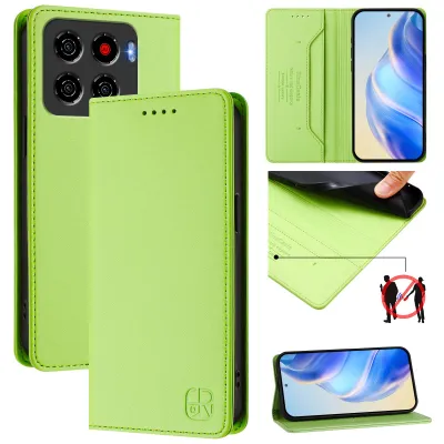 Produktbild von Lederhülle für ZTE Blade A56 Hülle Flip Brieftasche Kartenfächern Ständer Schutzhülle Grün