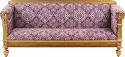 Produktbild von Casa Padrino Luxus Barock Sofa Lila / Antik Gold 231 cm - Barock Wohnzimmer Möbel