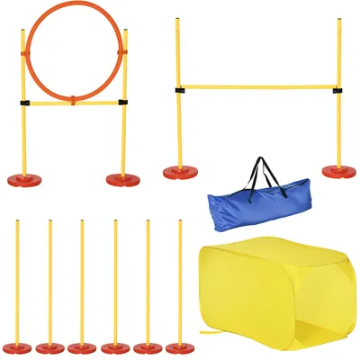Obrázok produktu pre Pawhut PawHut agility prekážková dráha pre psov sada prekážková dráha pre psov tunel plast polyester D07-024