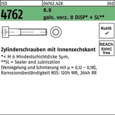 Produktbild von Reyher  Zylinderschrauben ISO 4762 8.8 M 8x45 Zn8 (200 Stück)