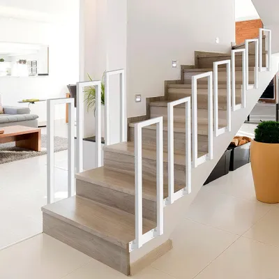 Produktbild von Faziango 110cm U-Form Treppengeländer Weiß Handlauf für Treppen für Universal Innen und Außen , Flure Seitliche Montage