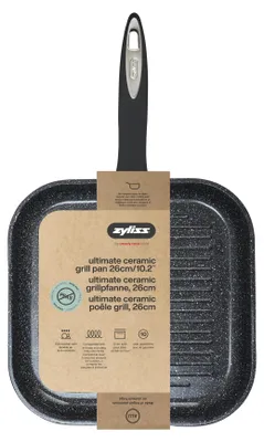 Produktbild von Zyliss E980289, Quadratisch, Grillpfanne, Schwarz, Keramik, 180 °C, Aluminium, Bakelit, Edelstahl