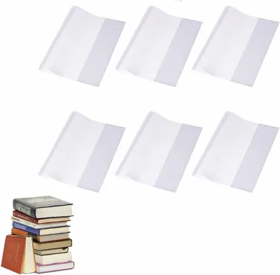 Imagen del producto de Fundas transparentes e impermeables, paquete de 6 unidades, para libros y cuadernos
