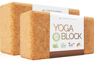 Produktbild von Yogablock Yogaklotz Yogablöcke - Kork - 2er Set - 22,5 x 12 x 7,5 cm - Für drinnen und draußen