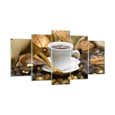 Produktbild von Bilder auf glas - Tasse Schokolade trinken Kakao - 160x85cm - Glasbilder - Wandbilder - Kunstdruck - zum Aufhängen bereit - Wanddekoration aus Glas - Glas Bilder - Wandbild auf Glas - GEA160x85-2480