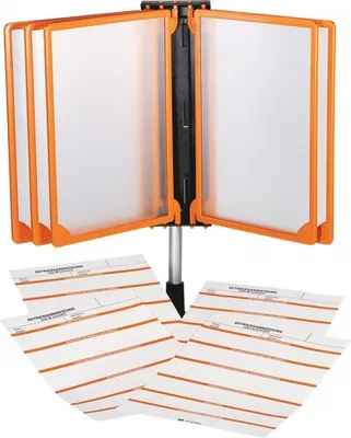 Produktbild von Klapprahmen, mit Wandhalterung, für Maschinenbetriebsanweisungen, orange, Kun...