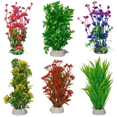 Produktbild von Aquarienpflanzen TATRAPET, künstliche Dekorationen, 6 Stk., mit Gewicht,16-20cm, Designmix, Pack. 6Stk. (Set: 6 Stück)