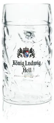 Produktbild von König Ludwig Maßkrug Glas 1L Seidel Humpen Krug Henkel Gläser Wiesn München Bier