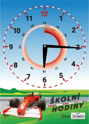 Produktbild von A4 Lehrmittel Rennsport aus laminiertem Glanzkarton mit Ziffern für Zeitunterricht