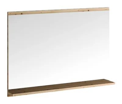 Image de Miroir mural avec étagère en bois - L 80 x l 57 cm - Astral Oak