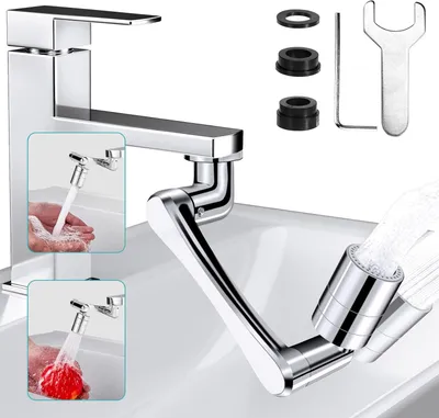 Produktbild von Wasserhahn Aerator 1440°, Multifunktionale Wasserhahnverlängerung, 360° Drehung, Für Küche und Bad