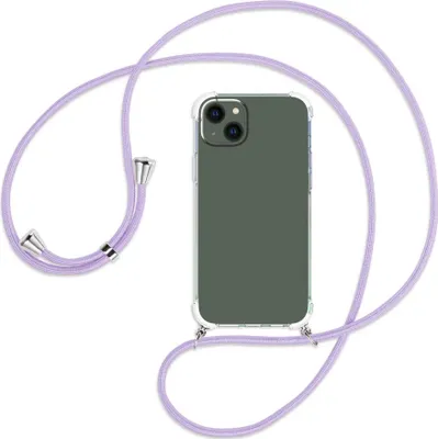 Produktbild von Handykette Backcover-Schutzhülle mit Band (Metall silberfarben) für Apple iPhone 14 Plus (6.7'') - violett