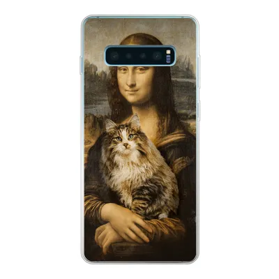 Produktbild von MuchoWow® Handyhülle Schutzhülle Hülle für Samsung Galaxy S10 Lite Mona Lisa - Katze - Leonardo da Vinci - Vintage - Kunstwerk - Alte Meister - Gemälde Silikon Softcase Handy Hülle - Schutz
