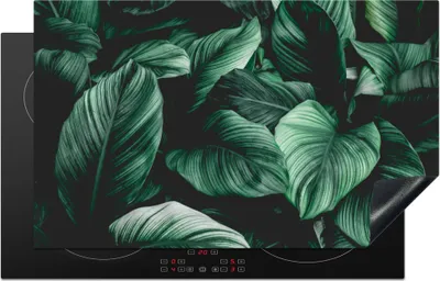 Produktbild von KitchenYeah© Herdabdeckplatte Dschungel - Blätter - Tropisch - Pflanzen - Natur , 85x52cm, Küche Deko, Glaskeramikkochfeld Herdabdeckung, Abdeckplatte fùr Kochfeld