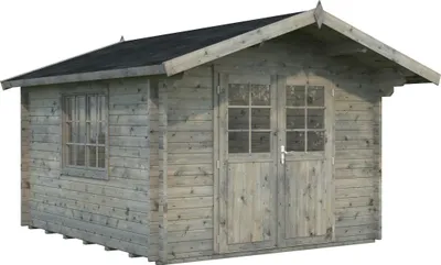Produktbild von Palmako Gartenhaus Sally 10,2 m² - 44 mm Grau tauchimprägniert