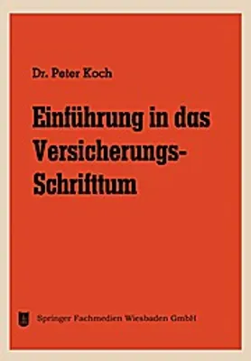 Obrázek produktu pro Einführung in das Versicherungs-Schrifttum