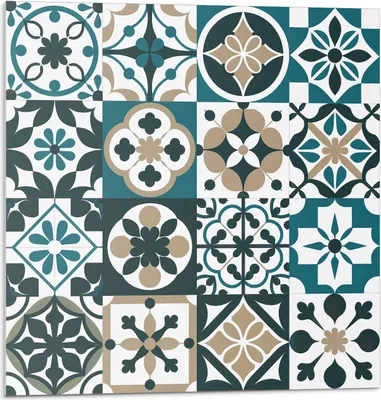 Produktbild von Fliesenmuster Im Layout – Selbstklebend – Wandverkleidung – Wandpaneel – Wanddeko – Dekorative Wandpaneele – 3D Wandpaneele – Wandgestaltung selbstklebend – 4 Stück 50 x 50 cm