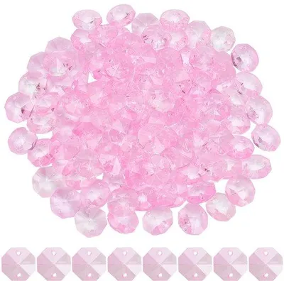 Produktbild von Kristallene Prisma-Achthoek-Kralen aus Glas - 120 Stück - 14mm mit 2 Löchern