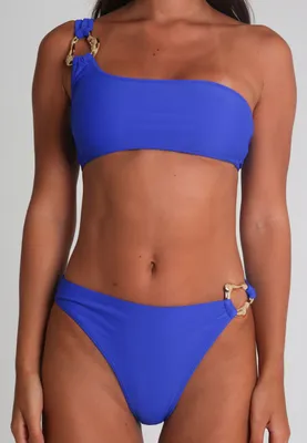 Produktbild von Moda Minx Bikinihose Irregular Hoop mit edlem Schmuckelement Blue M