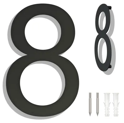 Immagine prodotto di Numero civico in acciaio inossidabile, 25,4 cm - Grigio antracite - Design moderno