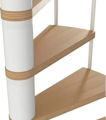 Produktbild von Pertura Spindeltreppe Arissa Buche Mutliplex Ø 120 cm Weiß 11 Stück Stufen 12 Steigungen