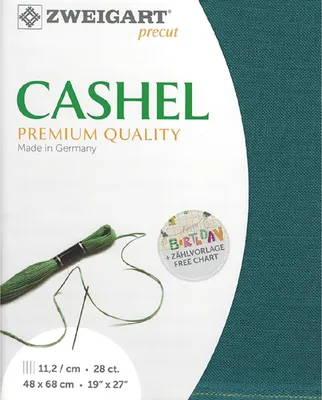 Produktbild von Evenweave CASHEL Zweigart Precut 28 ct. 3281 5153 petrol Stickereistoff 100% Leinen 48x68 cm