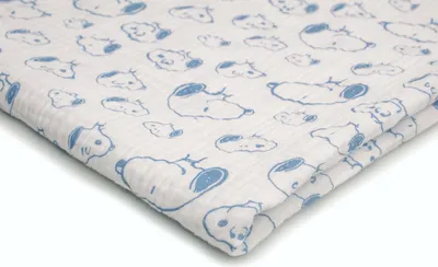 Produktbild von Baumwoll Musselin Stoff mit Aufdruck, Double Gauze, Hündchen 50 x 130 cm