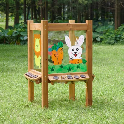 Immagine prodotto di MASTERKIDZ Lavagna trasparente in acrilico a 4 facciate da colorare + pennarelli