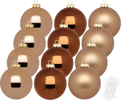 Produktbild von Weihnachtskugeln Winter Toffee 12 Stk 8cm + Haken