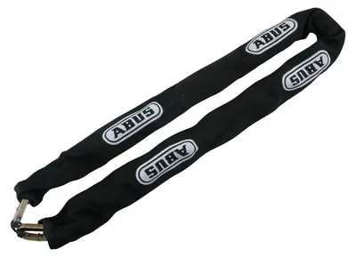 Productafbeelding van Abus Ketting - Fietsslot van Gehard Vierkant Staal met Textielkous ter Bescherming - Geschikt voor Fietsen - Lengte 85 cm - Breedte 4 cm - Gewicht 674 g - Zwart