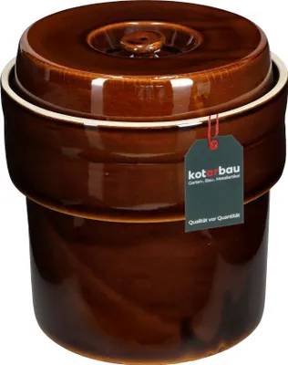 Productafbeelding van Kotarbau® Keramische pot met hermetisch afsluitbare deksel, steengoedpot, zuurkoolpot 5L