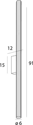 Zdjęcie produktu dla Kinkiet LED FAYETTE czarny 18W Ciepła biel 1170lm aluminium wym:91x6x12cm IP44 Maxlight