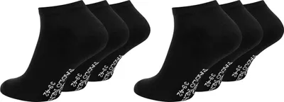 Produktbild von Paolo Renzo Sneaker-Socken Damen & Herren Baumwolle 6 Paar - Uni - Größe 39/42 - Schwarz
