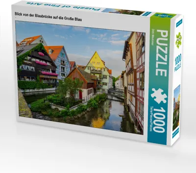 Produktbild von CALVENDO Puzzle Blick von der Blaubrücke auf die Große Blau | 1000 Teile Lege-Größe 64x48cm Foto-Puzzle für glückliche Stunden