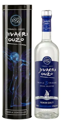 Produktbild von Ouzo Jivaeri Special Collection mit Alu-Geschenkbox 40% 0,7l Katsaros