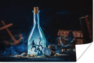 Produktbild von MuchoWow® Poster Märchenhafte Welt in einer Flasche 120x80 cm - Bilder