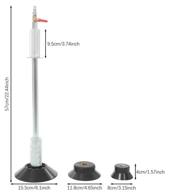 Image de Extracteur de bosses pneumatique - 3 tailles de ventouses - Pour les bosses de voitures et de portes - Acier, caoutchouc et cuivre