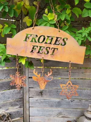 Produktbild von Edelrost Hänger Frohes Fest , Hirsch