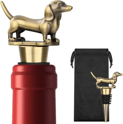 Immagine prodotto di Perfetto regalo per gli amanti dei teckel - Elegante tappo a forma di teckel - Decorazione a tema teckel, ideale come regalo di compleanno o come regalo a tema vino per gli appassionati di teckel