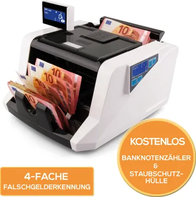 Produktbild von SCANNUM® - Banknotenzähler - 4-fache Falschgelderkennung - 1000 Scheine/Minute - Geldzähler - Geldzählmaschine