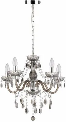 Productafbeelding van Chandelier Marie, chroom zwart, 5xE14x40W, acryl, afmetingen: 140x48x48 cm, IP20, merk: Reality