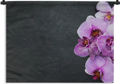 Produktbild von MuchoWow® Wandteppich Wandbehang Orchidee - Blumen - Rosa - Flora 90x67.5 cm Tapisserie Dekoration Wandtuch - Fototeppich - Wand-Skulpturen